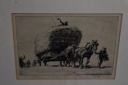 Two 19th century monochrome engravings, agricultural scenes, indistinctly signed in pencil to