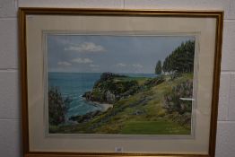 Bill Waugh (contemporary) Acrylic on paper 'The Sixteenth Hole Port Royal Golf Club' signed lower