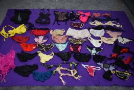 A large collection of ladies vintage nylon and similar lingerie, predominantly 60s and 70s.