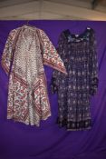 Two vibrant vintage 1970s Phool kaftans.