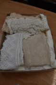 A selection of vintage and antique lace, crotchet and similar, large pieces amongst this lot.