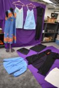 A selection of vintage nylon slips, nightwear and lingerie.