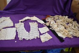 A good collection of antique lace, various techniques and sizes.