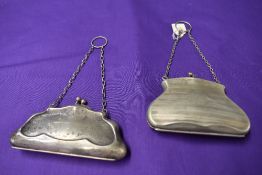 Two early 20th century coin purses having clasp fastening.