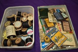 An extensive mixed lot of vintage and antique haberdashery including cotton, needles, crotchet