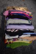 A box of ladies High end and vintage/retro headscarves including Pier Olivier Paris and Rodier.