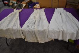 Three Victorian christening gowns using delicate lace work,cut work and pintucks.