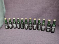 Twelve Cadenhead Scotch Whisky Miniatures, Bowmore 13 Year Old, Springbank 17 Year Old, Glenlivet 14