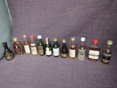 Twelve Whisky Miniatures, Glenturret 8 Year Old, Glen Turret 75 proof, Talisker 10 Year Old,