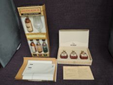 A Glenmorangie Malt Scotch Whisky 4 miniature bottle gift pack, Wood Finish Range with tasting glass