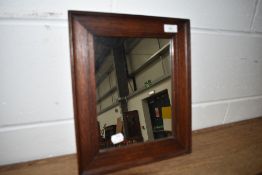 An oak hall mirror, of small proportions , approx. 29 x 34cm