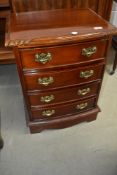 A reproduction bedside or occasional chest of four drawers, width approx. 47cm