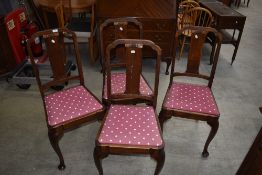 A set of four early 20th Century mahogany dining chairs