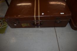 A metal case travel trunk or suitcase