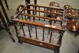 A 19th Century walnut Canterbury music stand, often repurposed as newspaper/magazine stands or could