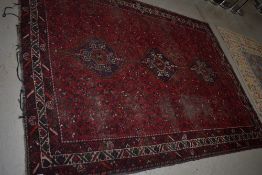 A traditional carpet square, approx 290 x 214cm, some wear