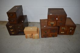 A selection of vintage index filing drawers