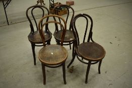 Four early 20th bentwood chairs