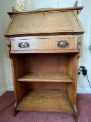 A late 19th or early 20th Century Arts and Crafts bureau, width approx. 76cm