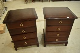 A pair of late 20th century Stag bedside drawers, each 53cm