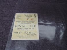 A 1947 F A Cup Final Ticket, Saturday April 26th, North Terrace Seats, D3, Row 1 Seat 266