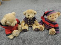 Three modern Harrods Year Teddy Bears 2000 2003 and 2004