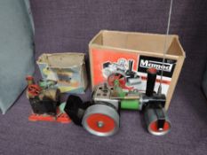 A Mamod Live Steam Roller SR1 in original box along with a Mamod Live Steam Engine MM1, also in