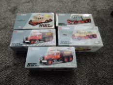 Five Corgi 1:50 scale Limited Edition Heavy Haulage diecast Scammell Contractor, Wynns 17903 x2,