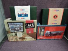 Four modern Corgi, boxed sets, Cafe Connections limited edition Albion Reiver Sheeted Platform