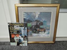 A Mixed Medium Painting by Lawrence Roy Wilson, Flying Scotsman Departing York on reverse, framed