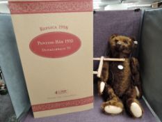A modern Steiff limited edition Bear, Pantom-Bear 1919 Dark Brown Replica 1998, white tag 406614,