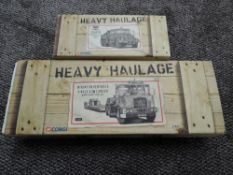 Two Corgi 1:50 scale Limited Edition Heavy Haulage diecast sets, Atkinson Venturer 2 Axle Low