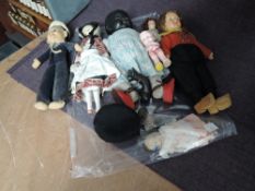 Eight various Dolls including Rosebud celluloid black baby doll, Empire celluloid doll, felt SS