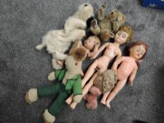 Eight 1950's and later Jointed Bears, Celluloid and Composition Dolls including Reliable