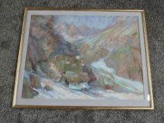 A Pastel Painting by Lawrence Roy Wilson, Chilean Transandine Railroad, Kitson Meyerr Built Leeds