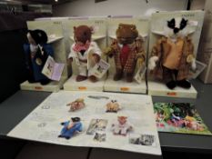 Four modern Steiff limited edition Wind in the Willows Characters, Mole 037023 2895/4000, Ratty