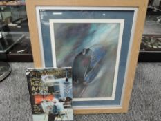A Pastel Painting by Lawrence Roy Wilson, NDD GRA Mallard 4468 in Action, framed and glazed 50cm x