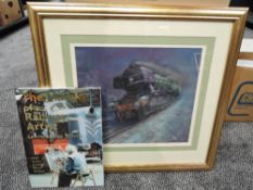 A Pastel Painting by Lawrence Roy Wilson, NDD GRA Flying Scotsman (down hill run) on reverse, framed