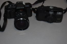 A Pentax P30N with a Pentax A 28-80mm lens and a Pentax EOP 10 838 camera