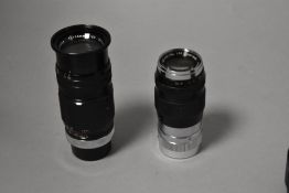 Two lenses. A Komura 135mm No2235183 and a rare Kyoei Super-Acall 105mm lens