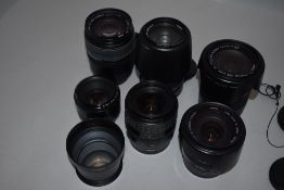 Six Canon lenses and a Teleconverter. Canon Zoom lens EF-S 55-250mm 1:4 -5,6 ISII, A Canon zoom lens