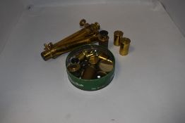 A selection of brass Microscope parts