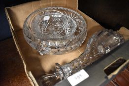 A selection of clear cut crystal glass wares