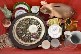 A selection of ceramics and figures including Sylvac rabbit