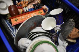 A selection of ornaments including Limoge busts and reproduction money box