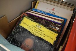 A selection of classical music vinyl albums and records