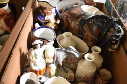 A selection of ceramics including shire horse figure