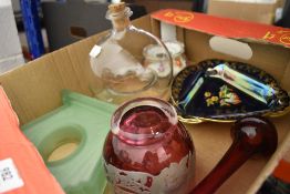 A selection of ceramics and glass wares including lustre dish
