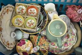 A selection of ceramics including chintz plate