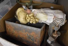 A selection of hardware and kitchen items